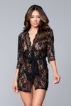 BW1794BK Lola Over Lace Robe